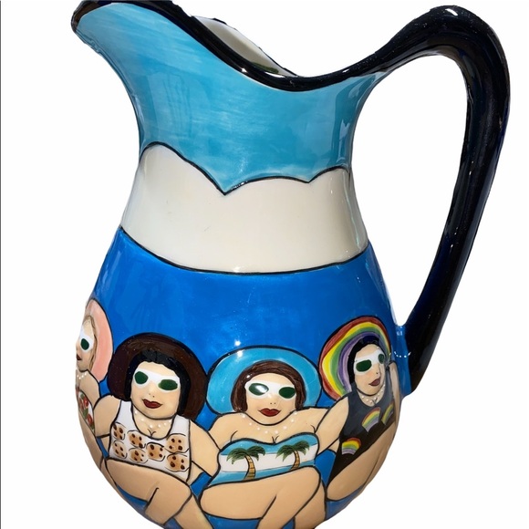 Janis Joplin Big Day at the Beach RARE vintage ceramic pitcher new in box - Picture 1 of 8